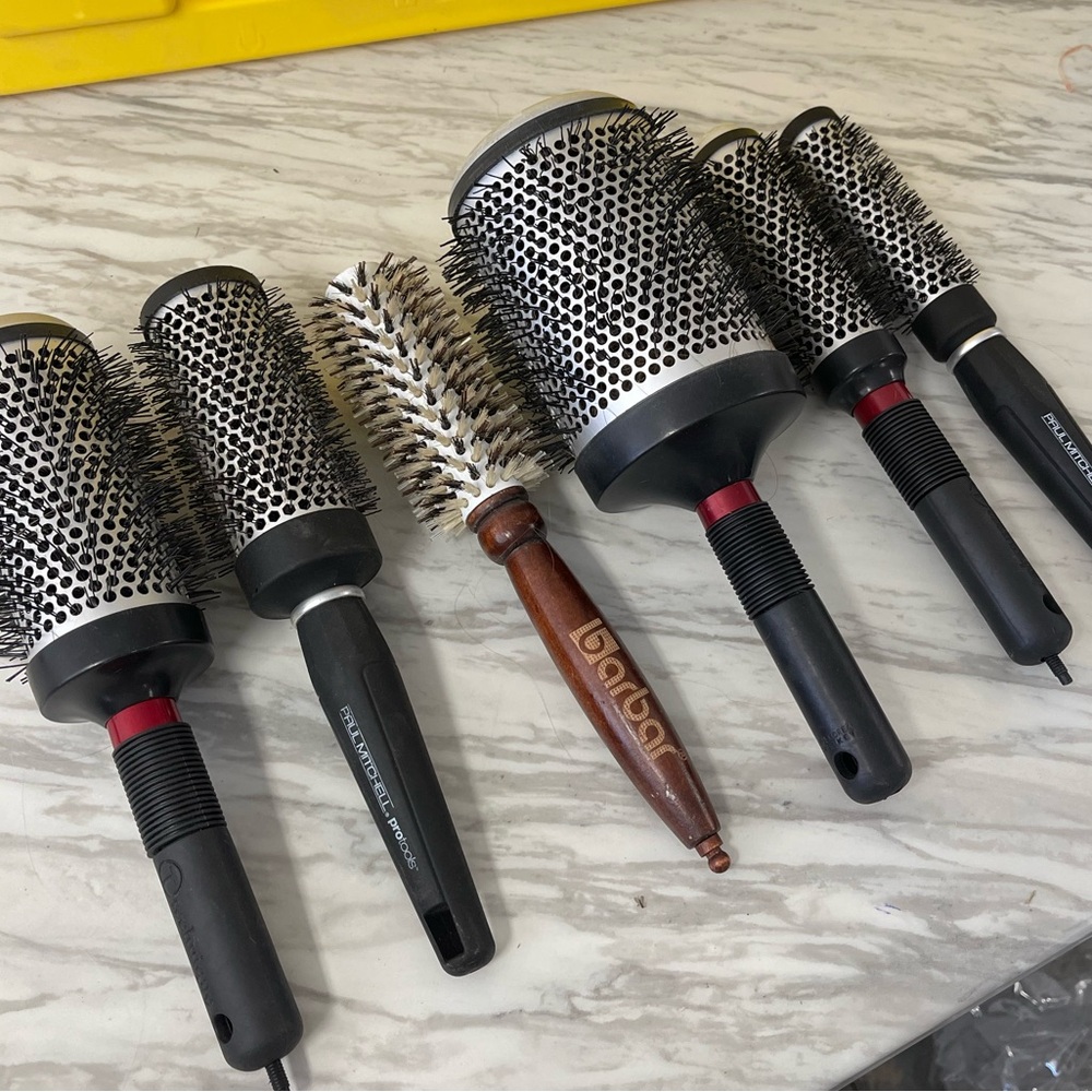 Round Hair Brush Lot, misc. sizes